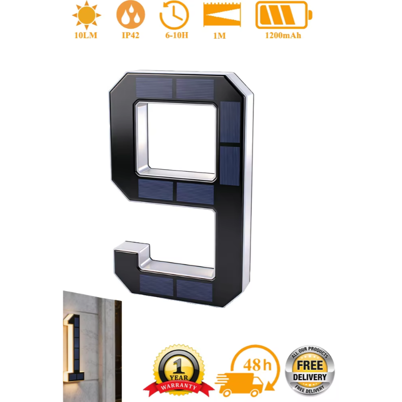 Lighting Decor House - BORUiT LED olar House Number Light