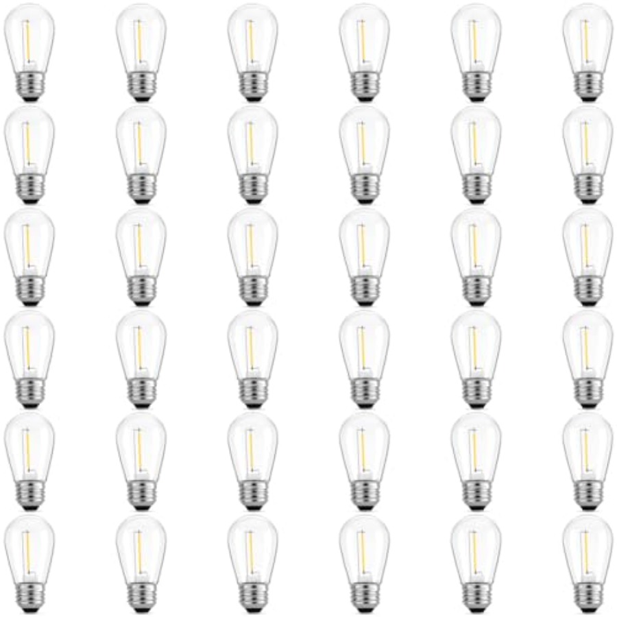 String Light Outdoor - 36 Pack S14 LED Bulbs for