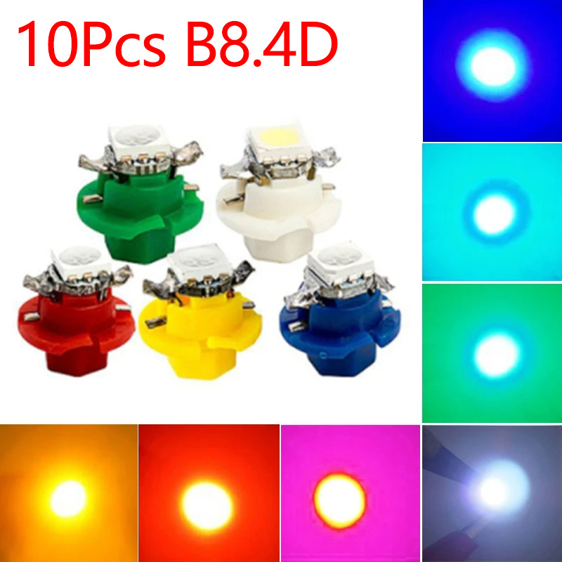Colour Changing Bulb - 10Pcs 12V 7 Colors B8.4 Brand
