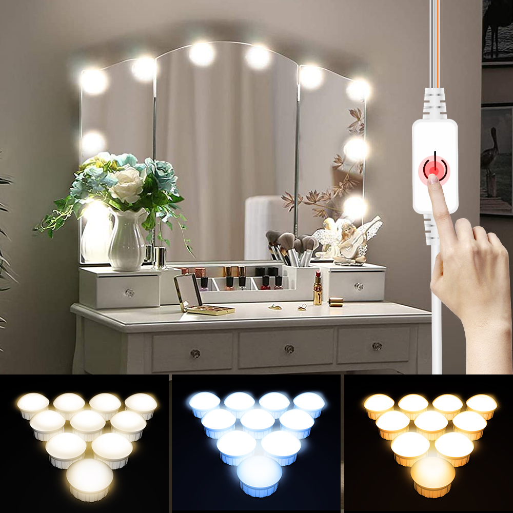 Colour Changing Bulb - LED Mirror Light USB Dressing Table
