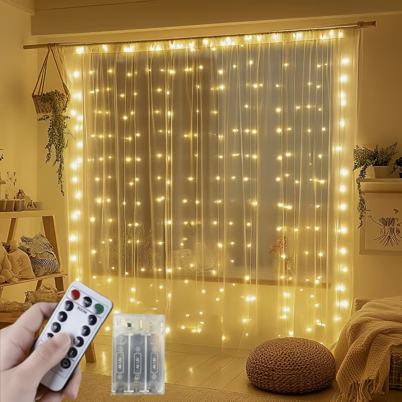Fairy Light Curtain - 3M-6M Christmas Decoration Remote Control Holiday