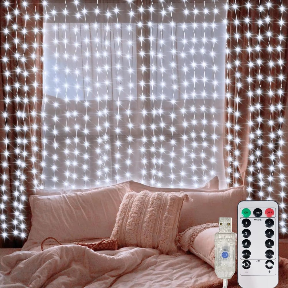 Fairy Light Curtain - LED Curtain String Lights Garland USB