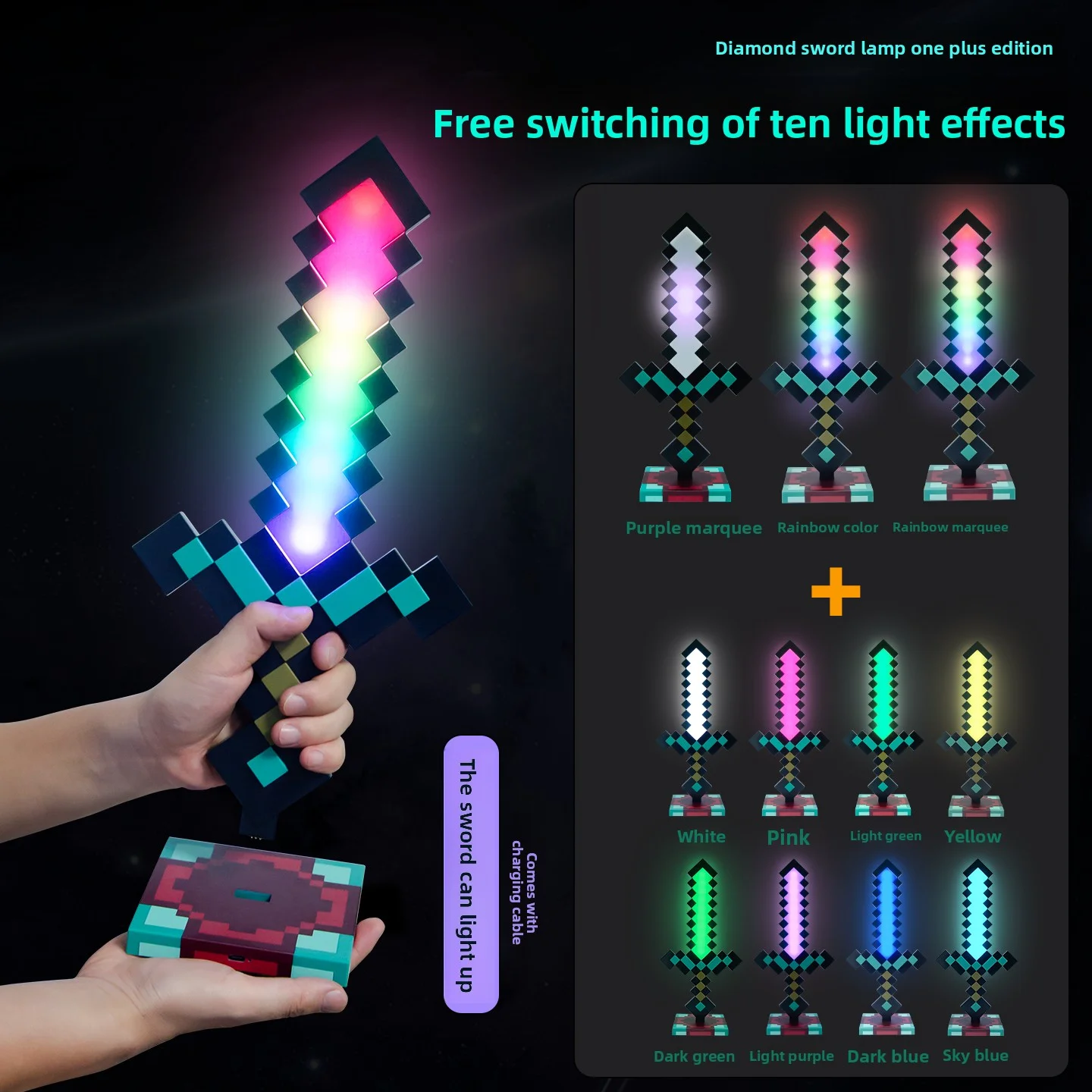Lighting Decor Minecraft - Minecraft Diamond Sword LED Night Light
