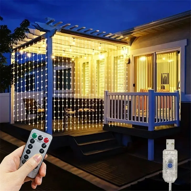 6x3M LED USB Curtain String Fa - огляд і ціна Fairy Light Curtain
