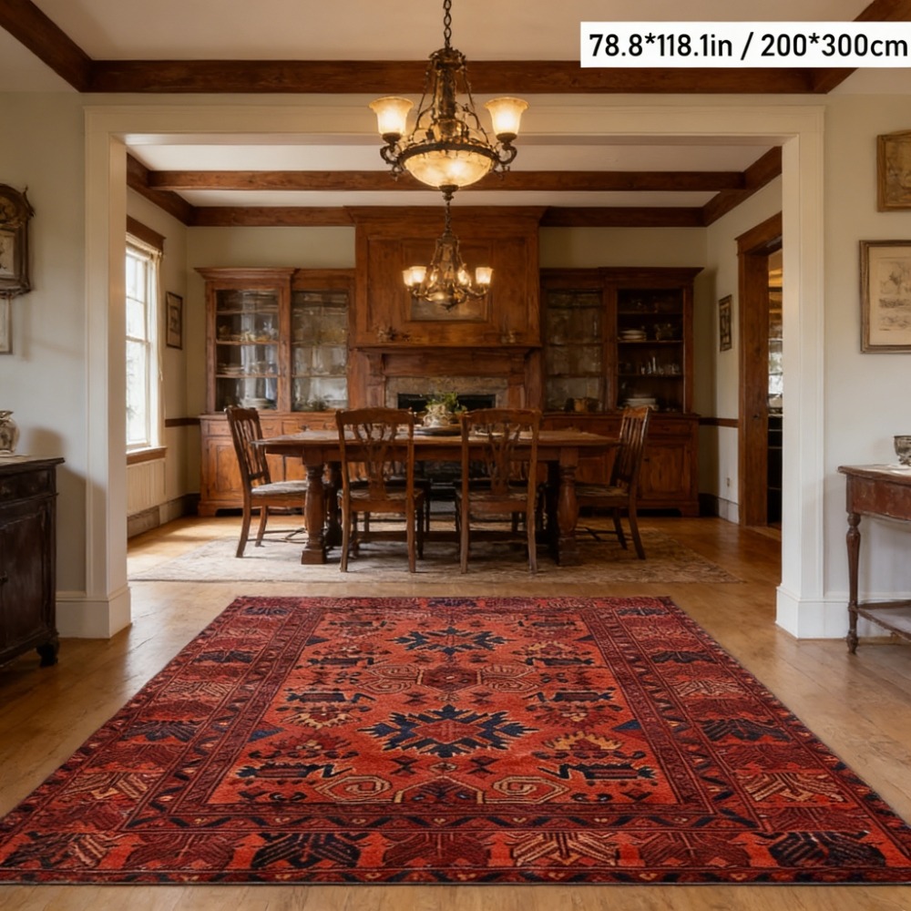 Red Geometric Pattern Area Rug - огляд і ціна Lighting Home Decor Products