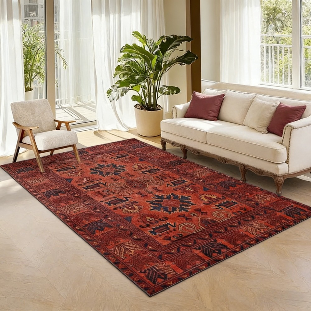 Red Geometric Pattern Area Rug - огляд і ціна Lighting Home Decor Products