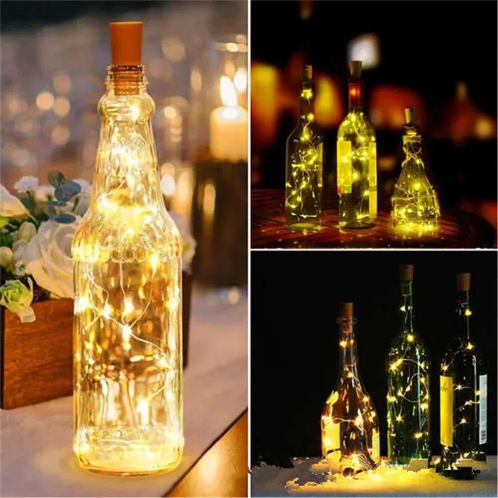 10PCS Wine Bottle LED Lights C - огляд і ціна Decor Lighting Cork