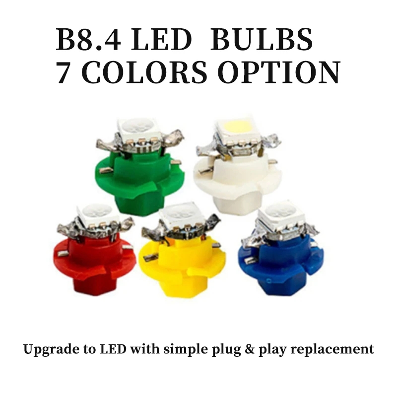 10Pcs 12V 7 Colors B8.4 Brand  - огляд і ціна Colour Changing Bulb