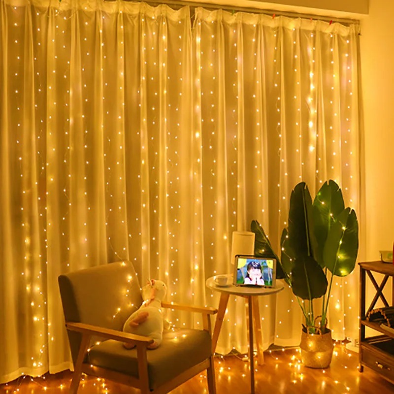 4/6M/8 Mode Curtain Garland on - огляд і ціна Fairy Light Curtain