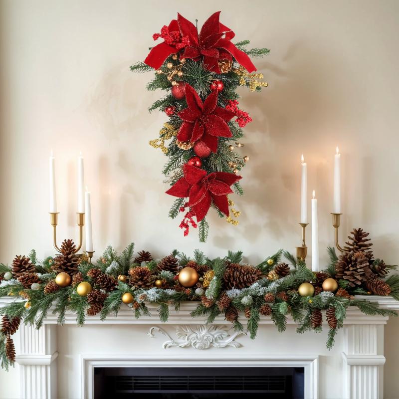 60CM Christmas Wreath Pendant  - огляд і ціна Pendant Lighting Christmas Decor
