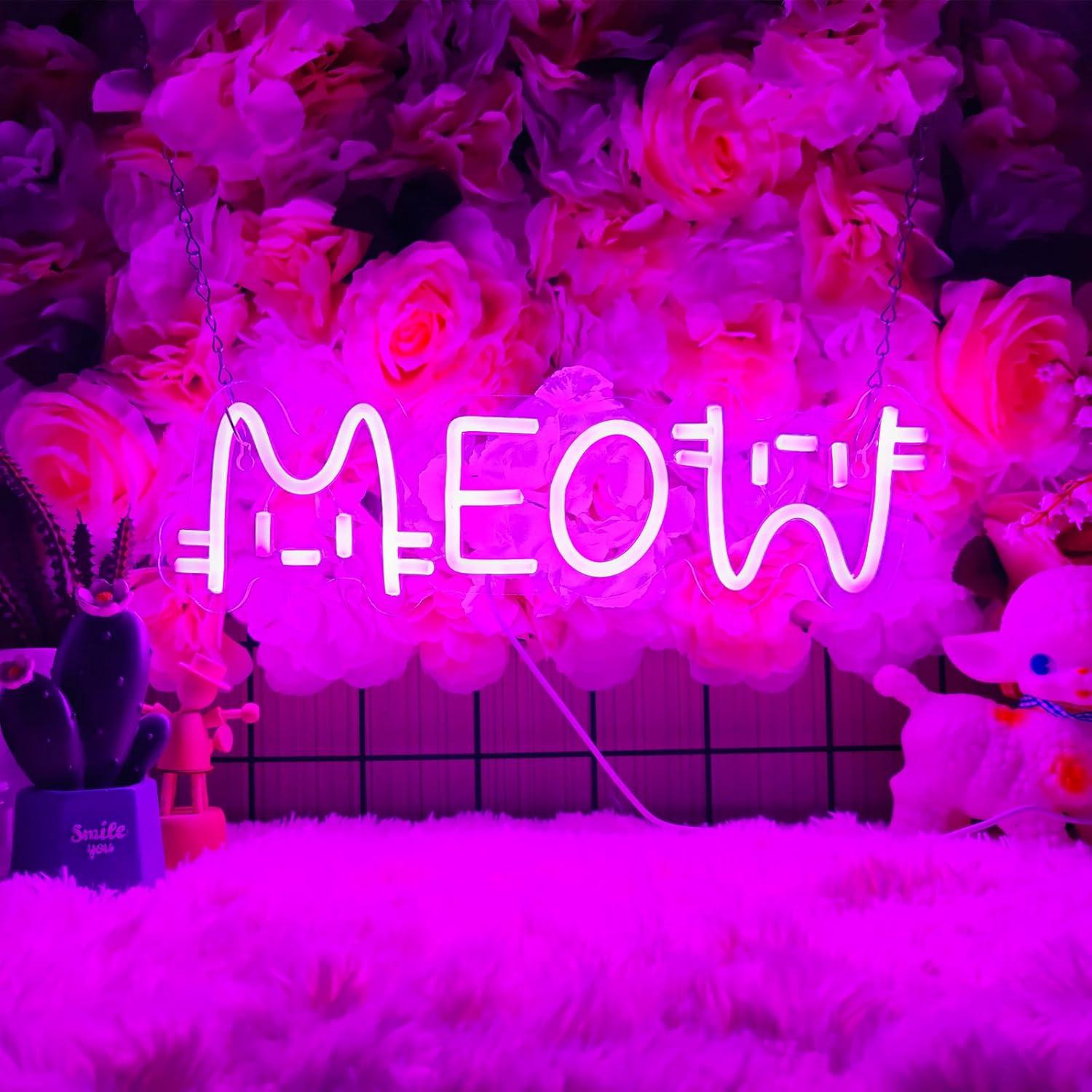Meow Neon Sign Cat USB Powered - огляд і ціна Lighting Decor House