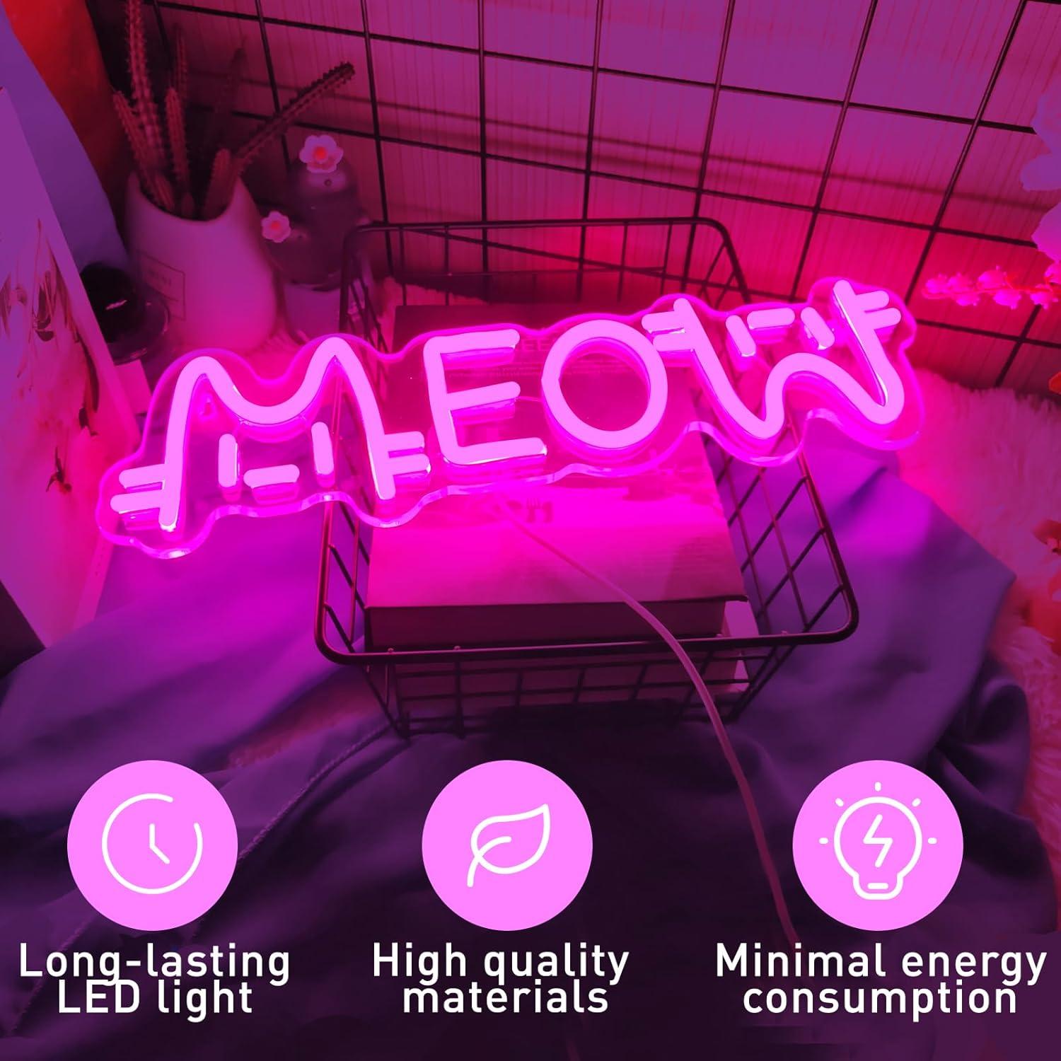 Meow Neon Sign Cat USB Powered - огляд і ціна Lighting Decor House
